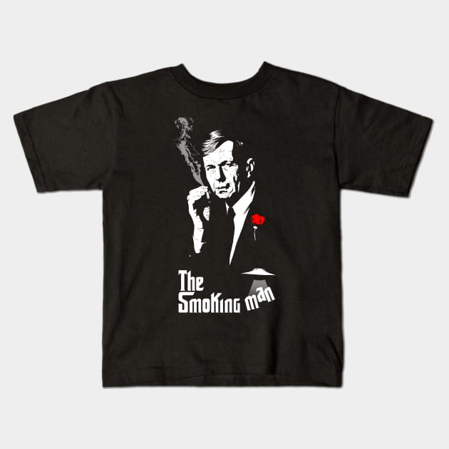 The Smoking Man Kids T-Shirt by albertocubatas